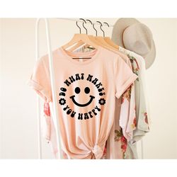 do what makes you happy shirt, inspirational shirt, retro t shirt, smiley face shirt, positive shirt, trendy tshirt, aes