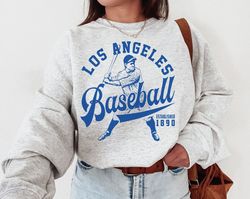 vintage los angeles dodger crewneck sweatshirt / tshirt, dodgers est 1890 shirt, los angeles baseball, retro dodgers shi