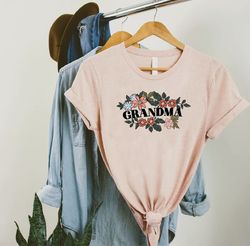 grandma flower shirt,floral grandma shirt, grandmother shirt gift,grandma mothers day gift, cute floral grandma tee, wil