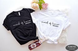 maid of honor shirt, maid of honor era sweatshirt, bridesmaid gift, bridal bachelorette party gift, bridal party shirt,