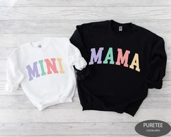 mama and mini sweatshirts, mama sweatshirt, mother daughter shirts, best gifts for moms, matching mommy and me shirts
