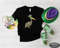 mardi gras pelican shirt, mardi gras, nola tee, womens mardi gras shirt, animal lover, pelican shirt, beads shirt, louis