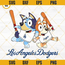 bluey los angeles dodger baseball svg png dxf eps-gina shop