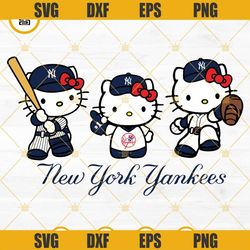 hello kitty new york yankees baseball svg png dxf eps-gina shop