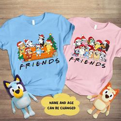 christmas friends bluey shirt, christmas bluey family shirts, christmas shirt, christmas bluey bingo, bluey kids shirt b