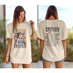 princess eras tour shirt, double side disney princess royal tour tee, merch shirt, disney world shirt, disney trip shirt