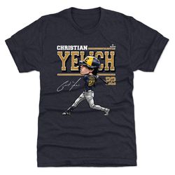 christian yelich men's premium t-shirt - milwaukee baseball christian yelich cartoon wht