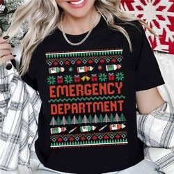 emergency department er tech shirt, christmas er nurse sweatshirt, er nurse shirt emergency department holiday crewneck,