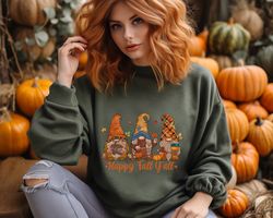 gnomes happy fall yall sweatshirt, cute gnome hoodie, fall gift, fall shirt, gift for thanksgiving, thanksgiving gnome,