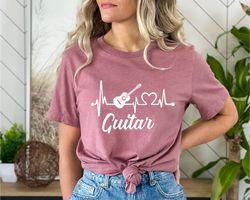 guitarist shirt, guitar t shirt, gift for musicians, music t shirt, heartbeat guitar, hand peace shirt, band shirt, hand