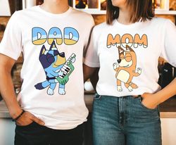 retro bluey family shirts  family matching shirts  bandit heeler shirt  bluey birthday tee  bandit chili bingo  bluey da