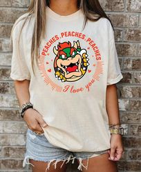 retro comfort peaches shirt, peaches song shirt, bowser peaches song, peaches peaches peaches, princess peach shirt, bow