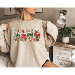 christmas coffee sweatshirt, christmas sweatshirt, coffee lover sweater, christmas gift, coffee lover gift, santa sweate