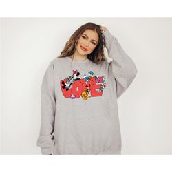 love disney sweatshirt, valentine sweatshirt, love valentine sweatshirt, script love sweatshirt, valentines gift for her