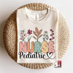 pediatric nurse shirt, wildflowers peds nurse tee, nursing t-shirt, nurse life, nurse grad gift, nurse appreciation, ped