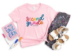 Second Grade Team Shirt, Back To School Shirt, Hello Second Grade Rainbow Shirt, Second Grade Shirt, Second Grade Teache