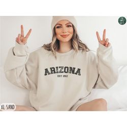 arizona sweatshirt, womens arizona crewneck, home state shirt, moving to arizona gift, arizona travel souvenir, arizona