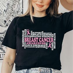 breast cancer awareness shirt, cancer awareness t-shirt, pink ribbon shirt, breast cancer month shirt, breast cancer fig