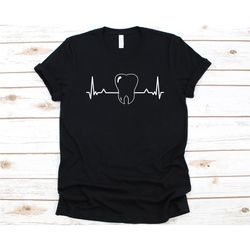 Tooth Heartbeat Shirt, Gift For Dental Hygienist, Oral Hygienist Graphic, Tooth Design, Dental Professional, Dentistry S