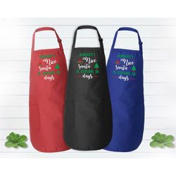 naughty nice santa is coming in days apron, personalized apron gift, christmas kitchen gift, gift for her, apron for chr