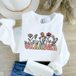 floral grandma sweatshirt, nana sweatshirt, mother's day gift, gift for mother,cute grandmother sweatshirt, new mom shir