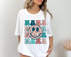 retro mama shirt, smiley face mama shirt, mothers day shirt for mom, mom tshirt, mama tshirt