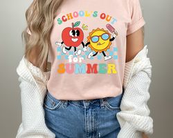 schools out for summer shirt, retro last day of school, teacher end of school year, summer teacher shirt , teacher off d