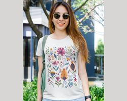 wild flowers shirt, floral tshirt, flower shirt, gift for women, ladies shirts, best friend gift