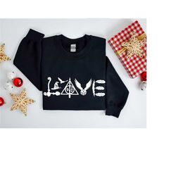 love sweatshirt, wizard love sweatshirt, sorting hat shirt, magical potterhead, magic ball shirt, deathly hallows shirt,