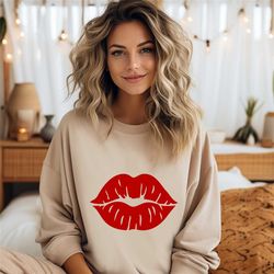 valentine's day kiss shirt,valentine red lips sweater,valentine's day matching shirt,valentine's day gift for her,valent