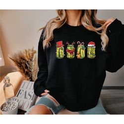 retro canned pickles christmas light shirt, pickle jar, pickle lover gift, christmas holiday gift, merry christmas gift,