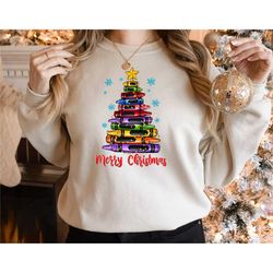 merry christmas shirt, women's christmas shirt, teacher crayon christmas tree shirt, gift for teachers, crayon shirt, ki