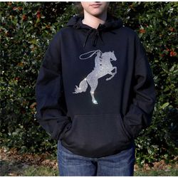 rhinestone ride horse hoodie, rodeo hoodie, saddle up buttercup hoodie, cowboy hoodie, cowgirl hoodie, western hoodie, c