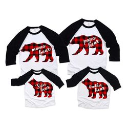 bear family | matching mommy and baby | mama bear baby bear shirts | mother's day matching shirt sets | buffalo plaid be