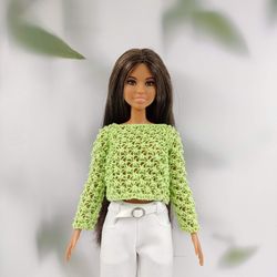 barbie doll clothes green jumper