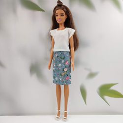 barbie doll floral classic skirt