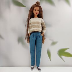 barbie doll clothes blue pants