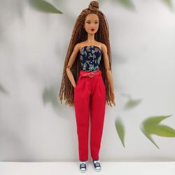 barbie doll clothes red pants