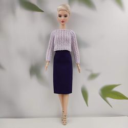 barbie doll clothes purple skirt