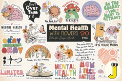 mental health with flower png bundle