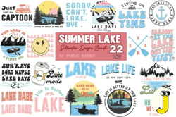 summer lake png design bundle