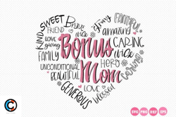 bonus mom svg mom heart