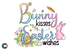 bunny kisses easter wishes sublimation