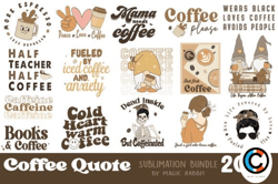 coffee quote png design bundle