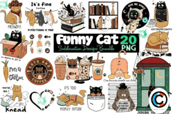 funny cat sublimation bundle