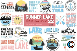 summer lake png design bundle