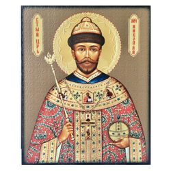 tsar-martyr nicholas ii of russia - 20th c | high quality serigraph icon on wood | made in russia