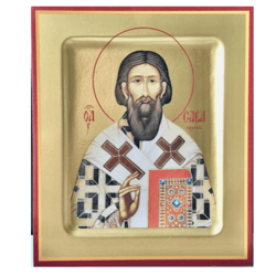 saint sava of serbia | high quality serigraph icon on wood | size: 4" x 3,5"