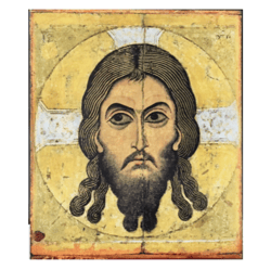 the savior not made by hands | high quality serigraph icon on wood | size: 4" x 3,5"