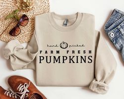 farm fresh pumpkins crewneck sweatshirt, pumpkin truck shirt, farm fresh sweater, fall lovers pullover, autumn gift, pum